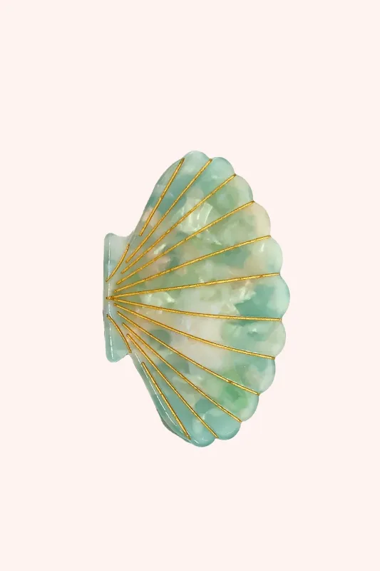 Large Light Aqua Sea Shell Clamp Clip sold by Anna Sui