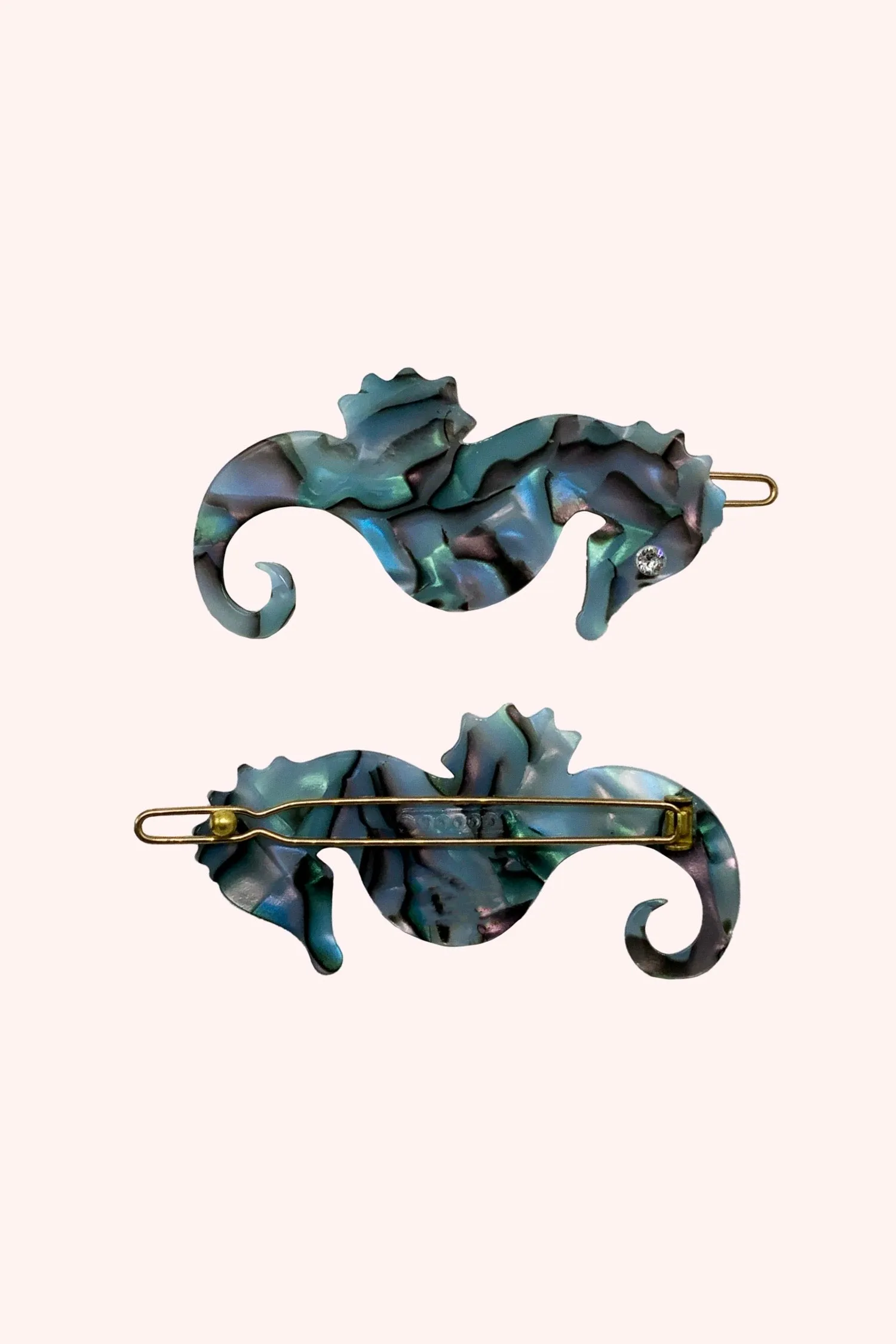 Sweet Seahorse Hair Pin Oyster sold by Anna Sui
