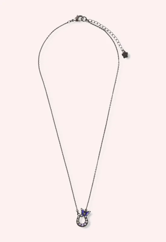 Lucky Horseshoe Necklace - Gunmetal sold by Anna Sui
