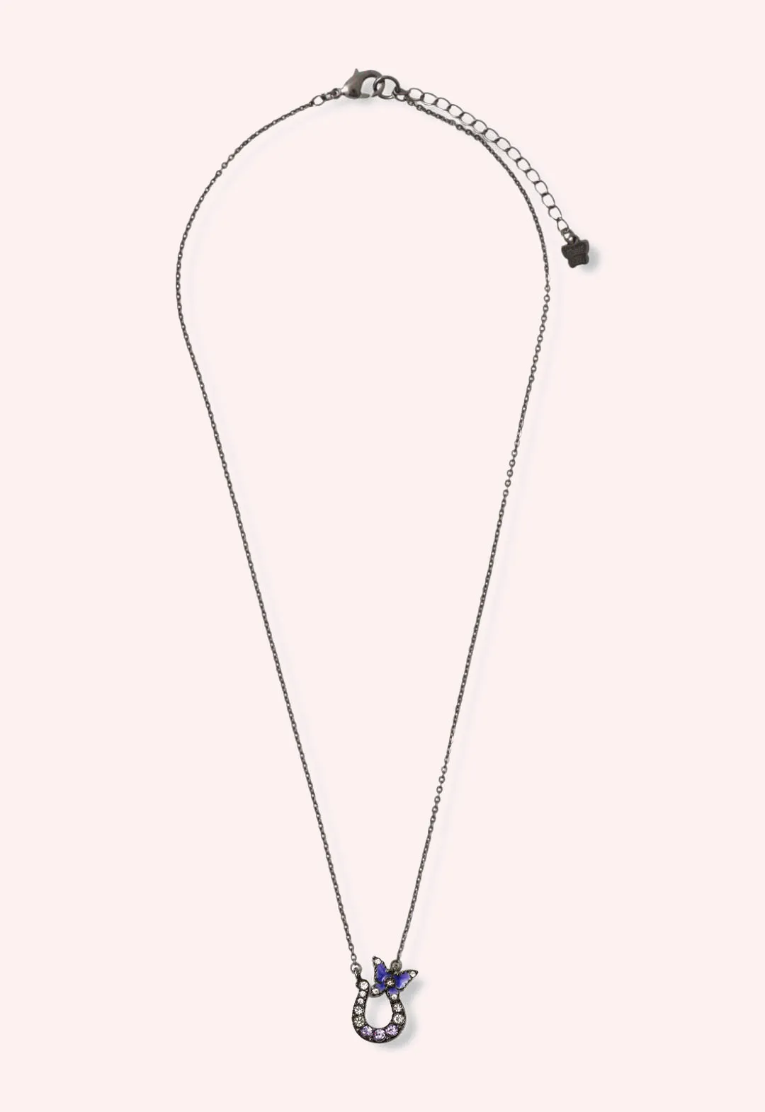 Lucky Horseshoe Necklace - Gunmetal sold by Anna Sui