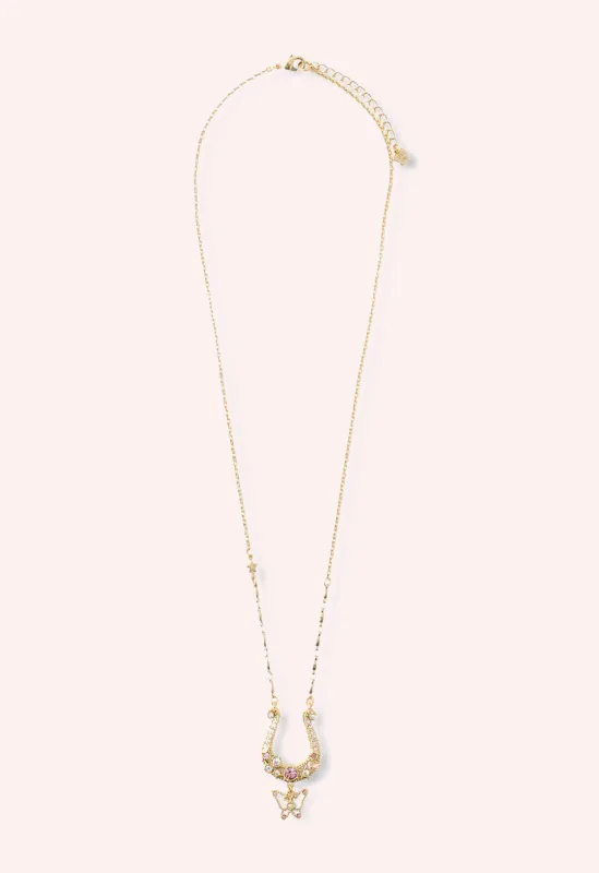 Lucky Horseshoe Charm Necklace - Gold sold by Anna Sui