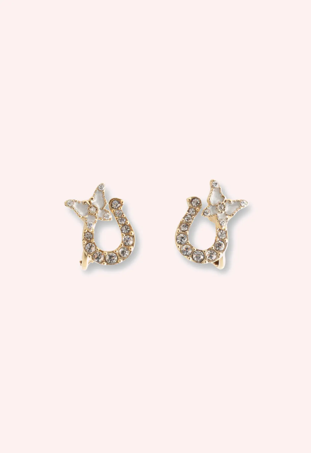 Lucky Horseshoe Stud Earrings - Gold sold by Anna Sui