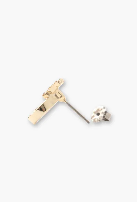 Lucky Horseshoe Stud Earrings - Gold sold by Anna Sui product image thumbnail 3