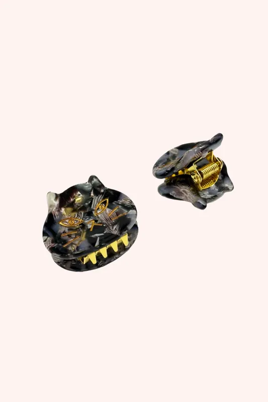 The Cat's Meow Cat Jaw Clip Pair Black Multi sold by Anna Sui
