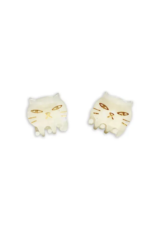 Pastel Meow Cat Jaw Pair Ivory sold by Anna Sui