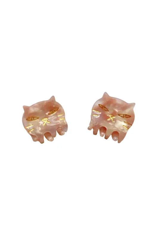 Pastel Meow Cat Jaw Clip Pair Rose Quartz sold by Anna Sui