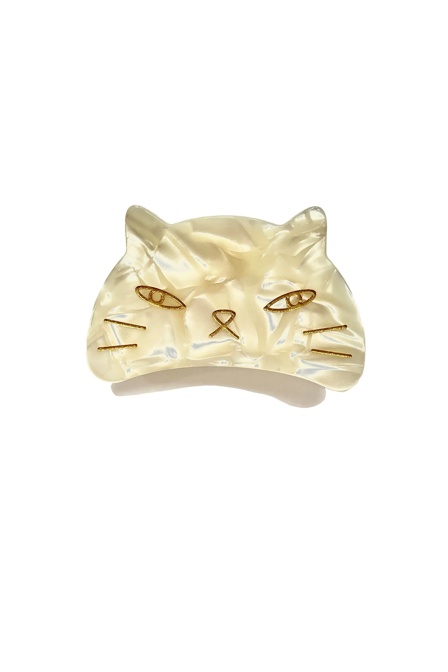 Etched Large Cat Jaw Clip Ivory sold by Anna Sui