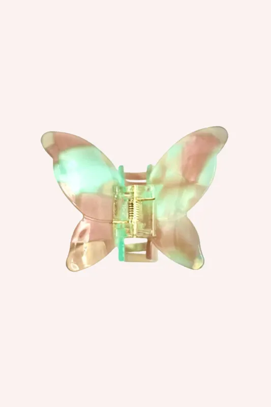 Large Gemstone Butterfly Jaw Clip - Minty-Sand sold by Anna Sui