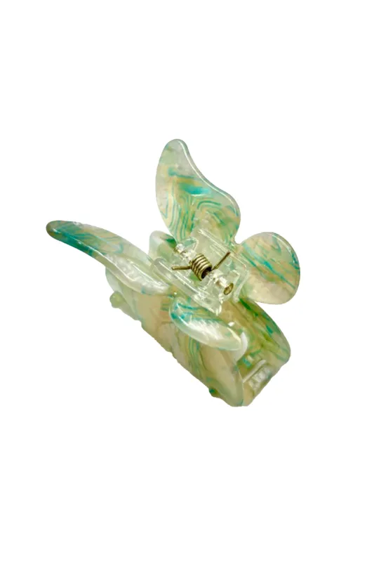 Medium Gemstone Butterfly Jaw Clip - Verde Mare sold by Anna Sui