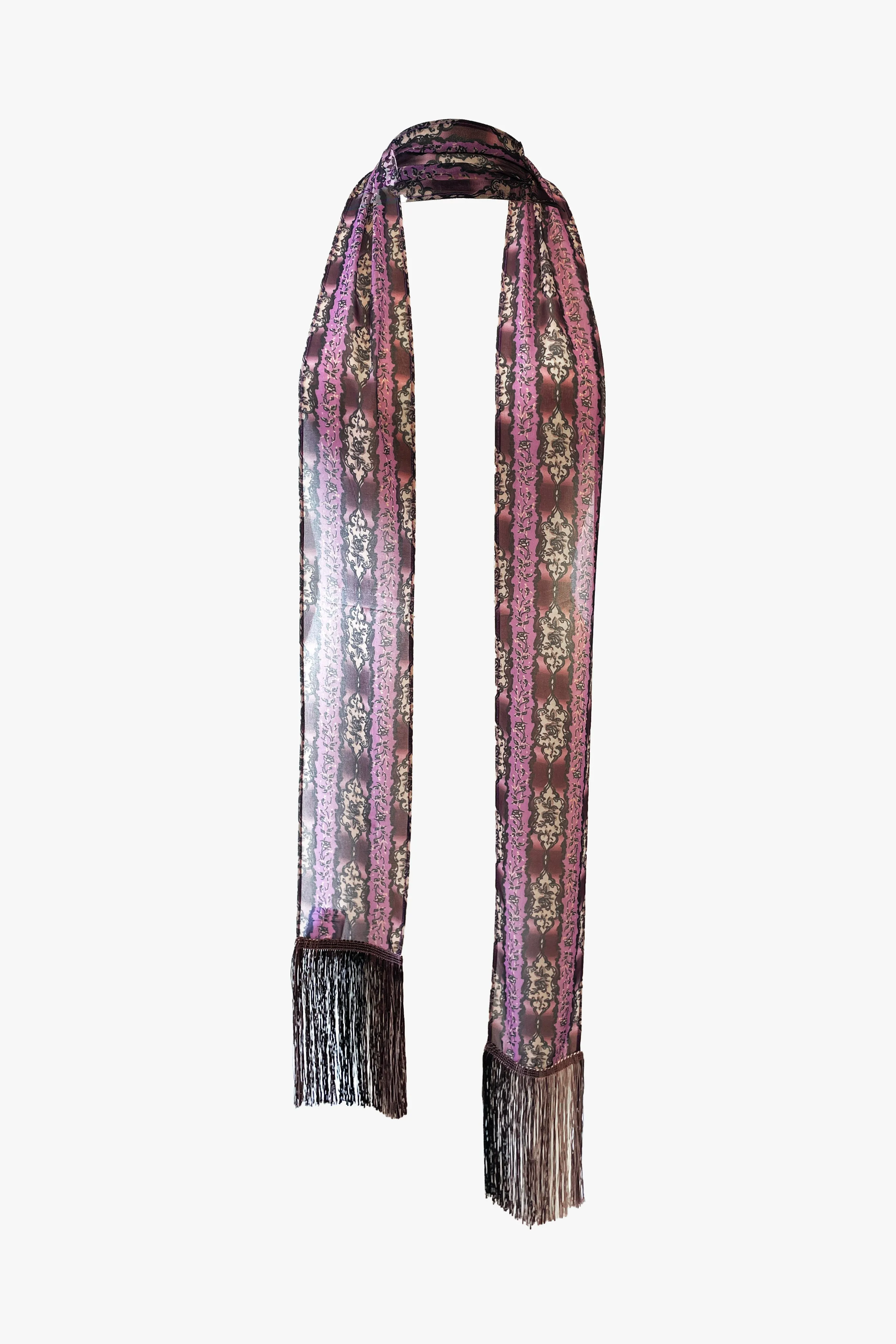 Cameo Stripe Print Fringe Scarf sold by Anna Sui