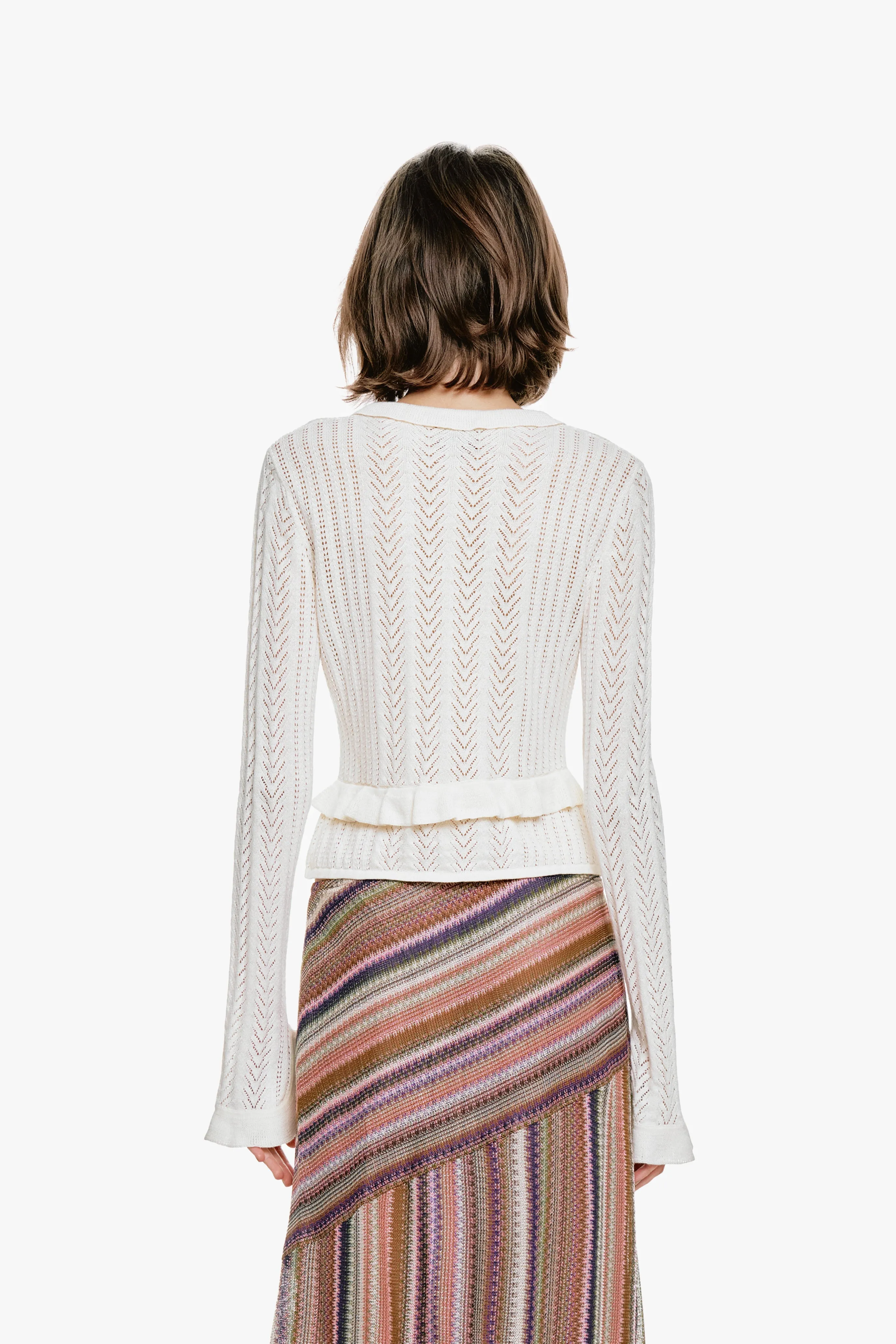 Victorian Pointelle Knitwear Cardigan - Cream sold by Anna Sui product image thumbnail 5