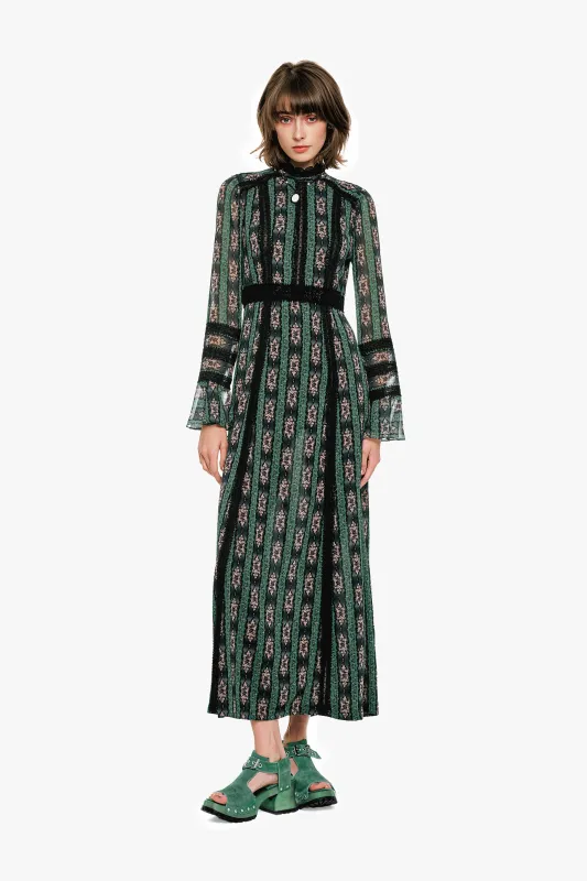 Cameo Stripe Print Maxi Dress made by Anna Sui