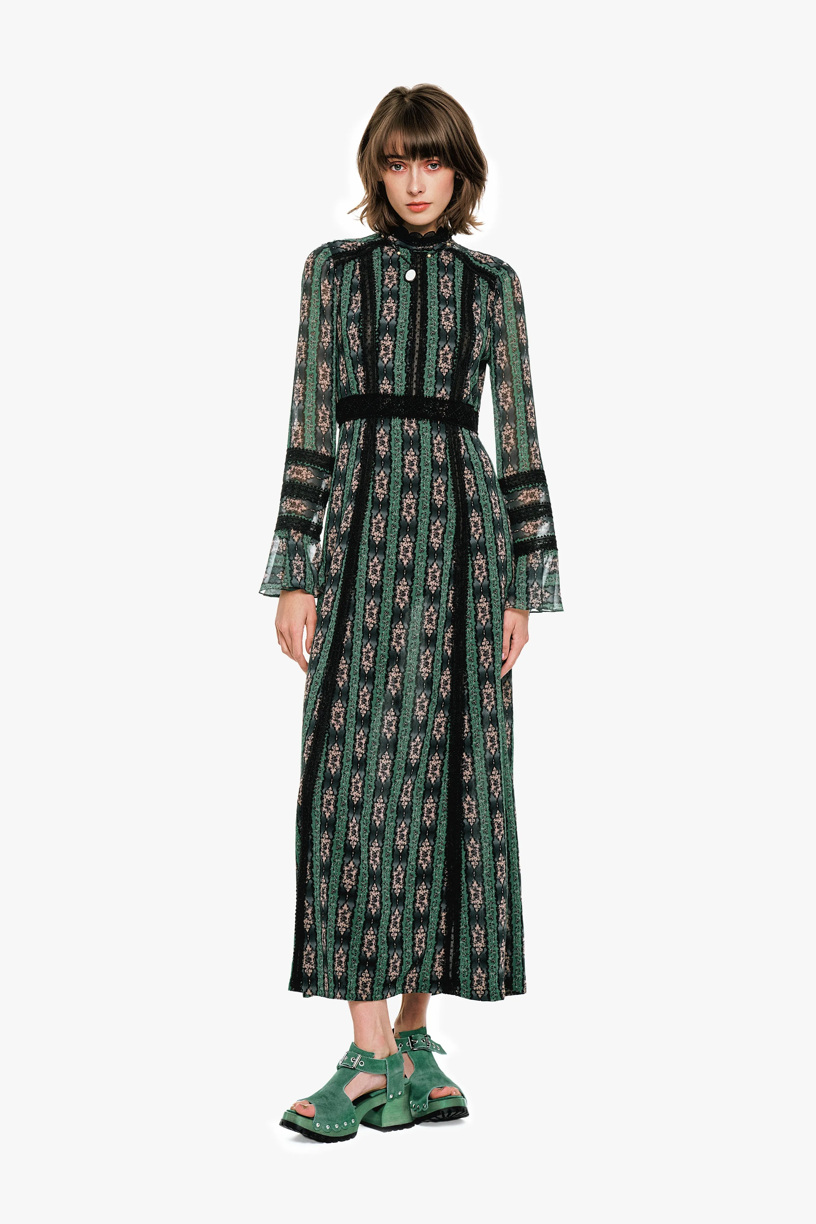 Cameo Stripe Print Maxi Dress sold by Anna Sui