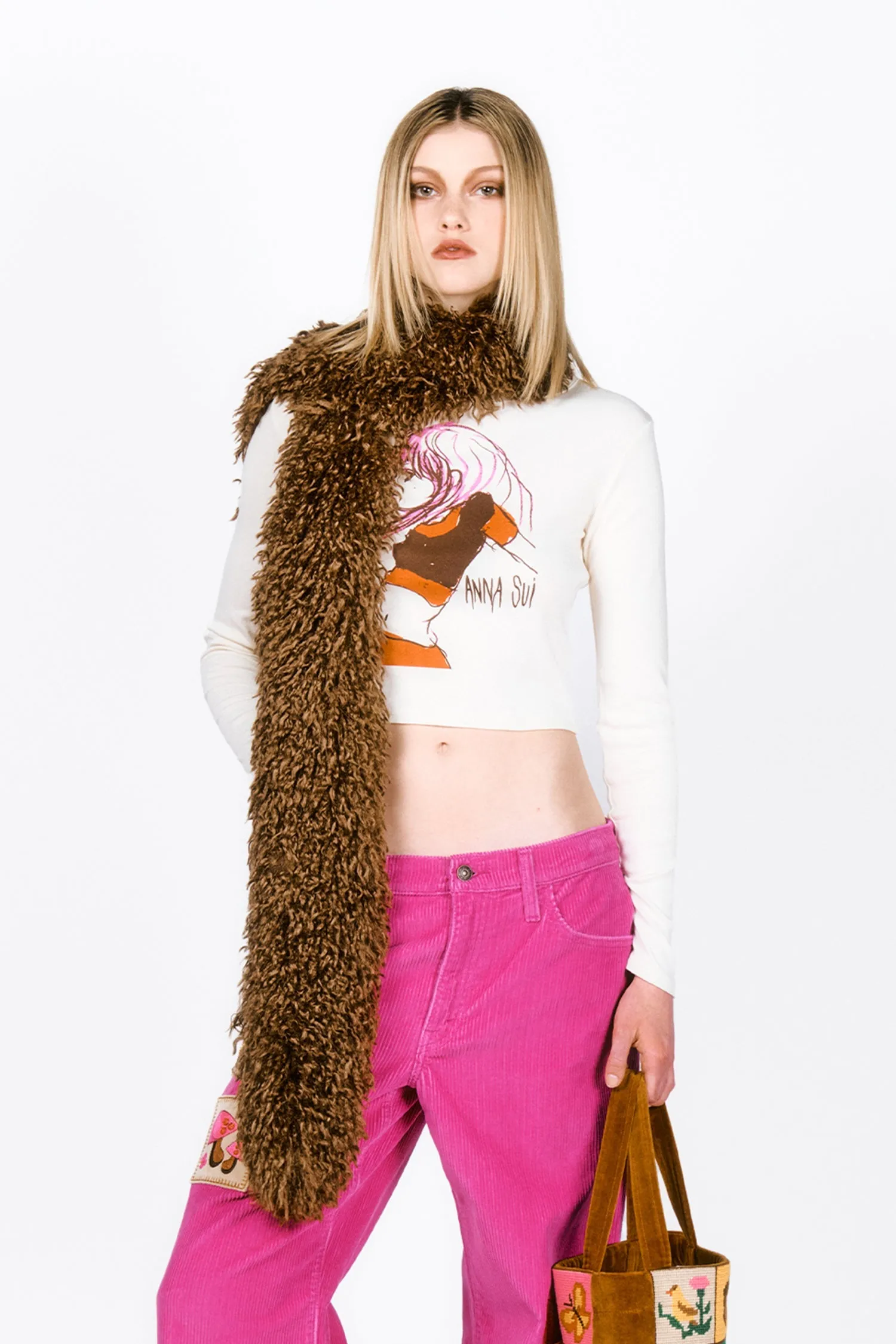 Faux Curly Lamb Fur Long Scarf sold by Anna Sui product image thumbnail 2