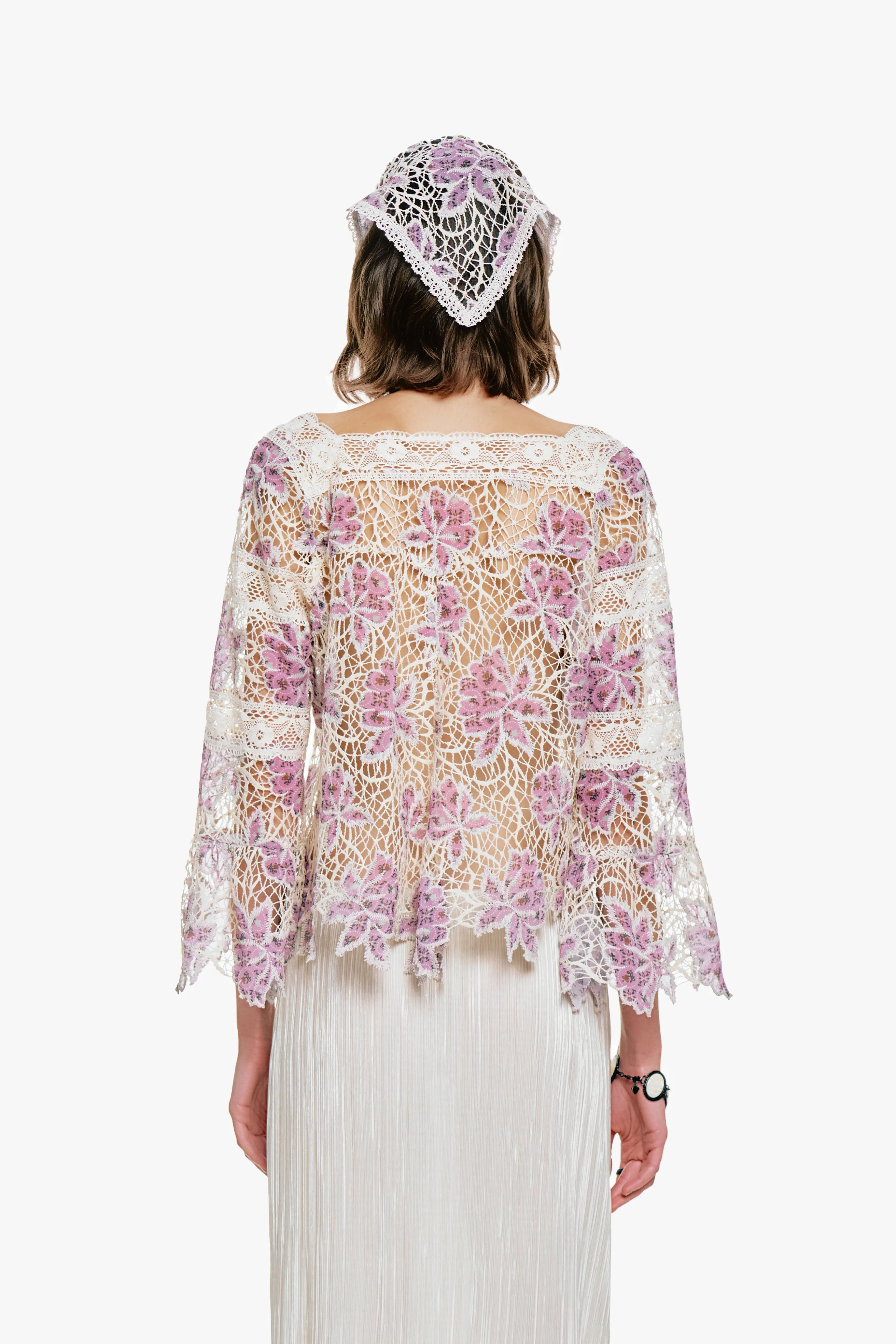 Medallion Floral Lace Tie Blouse sold by Anna Sui product image thumbnail 5