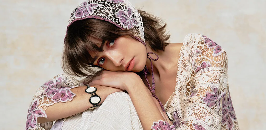 Medallion Floral Lace Headscarf sold by Anna Sui product image thumbnail 5