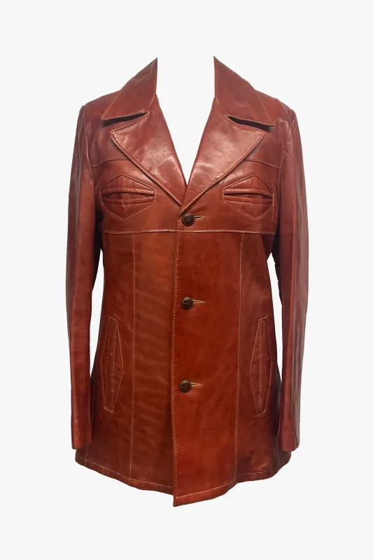 Vintage Robert Lewis Idea Glazed Lambskin Leather Jacket Coat made by Anna Sui