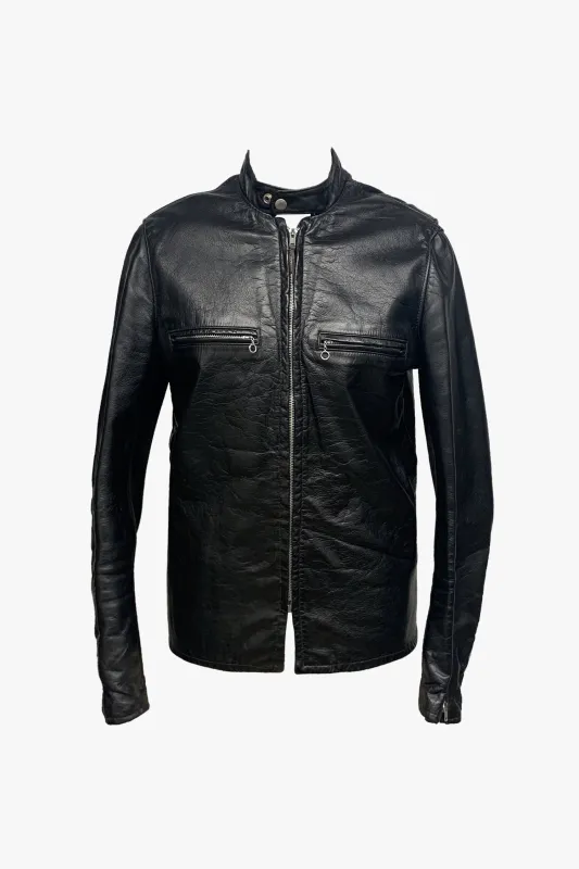Vintage Reed Sportswear Black Leather Jacket made by Anna Sui