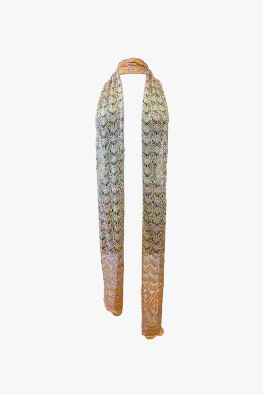 Ombre Space Dye Crochet Scarf - Sunset made by Anna Sui