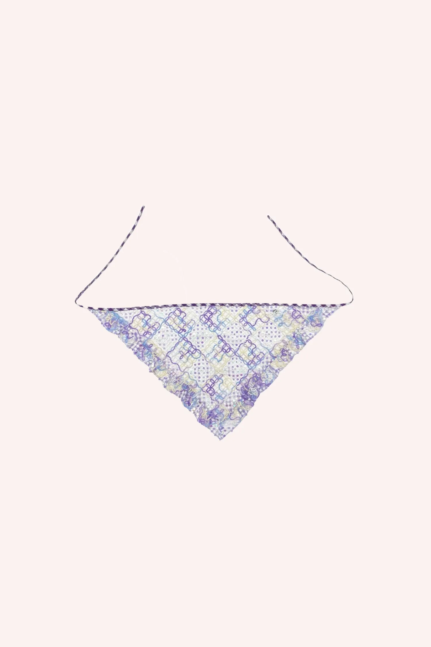 Gingham Headscarf Orchid Multi sold by Anna Sui