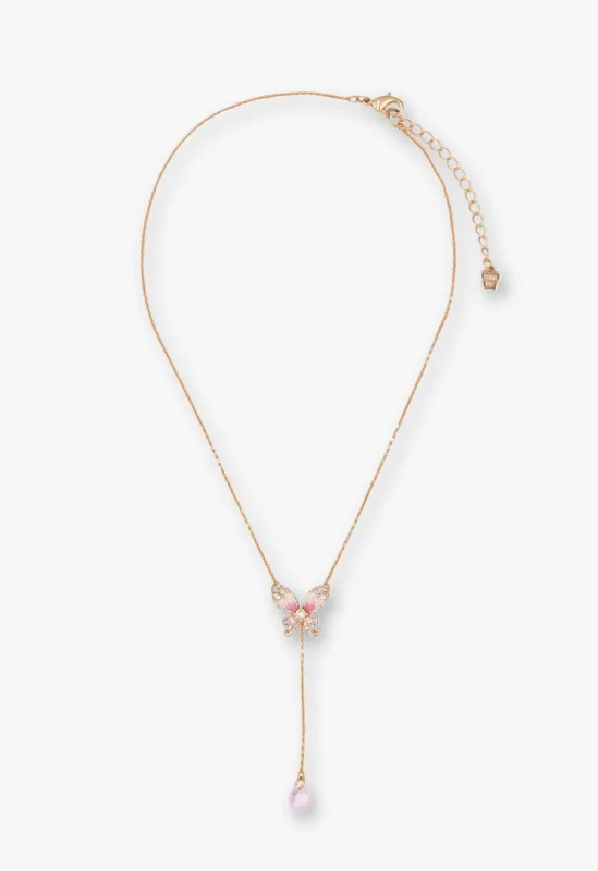 Crystal Bloom Butterfly Necklace made by Anna Sui