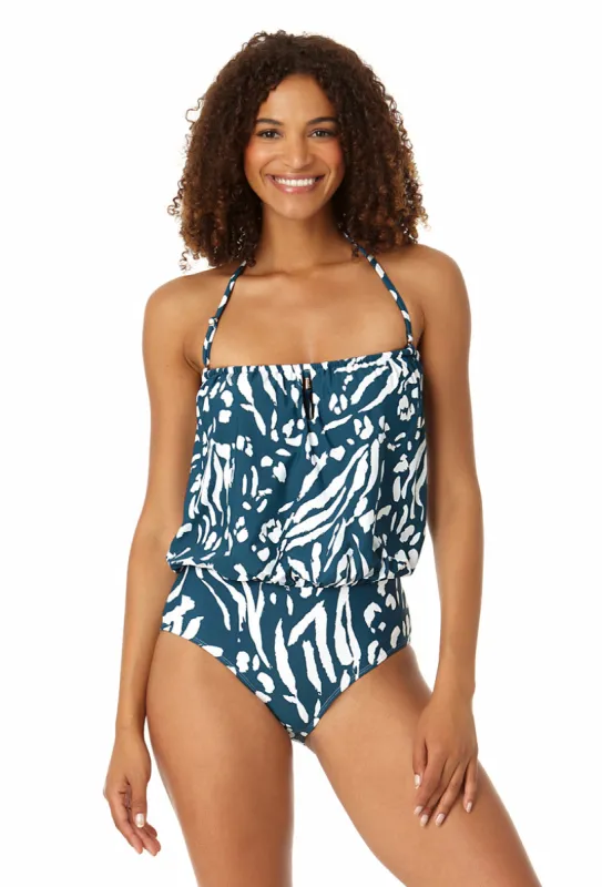 Anne Cole - Women's Strapless Blouson Keyhole One Piece Swimsuit sold by Anne Cole