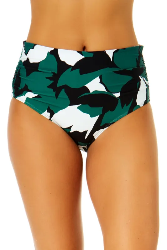 Women's Desert Bloom Fold Over High Waist Shirred Bikini Swim Bottoms sold by Anne Cole