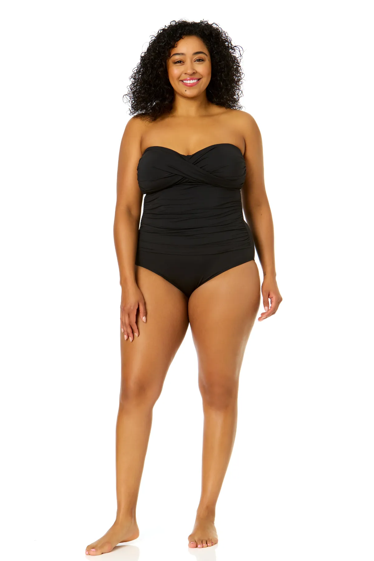 Women's Plus Size Live in Color Twist Front Shirred One Piece sold by Anne Cole product image thumbnail 4