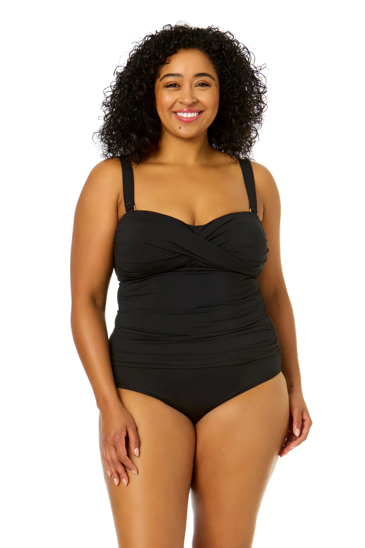 Women's Plus Size Live in Color Twist Front Shirred One Piece sold by Anne Cole product image thumbnail 3