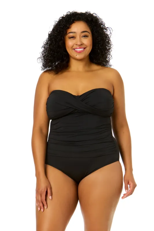 Anne Cole Plus - Twist Front Shirred One Piece sold by Anne Cole