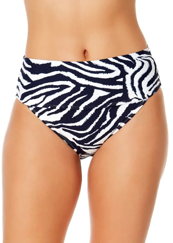 Women's Zebra Shadow Soft Band High Waist Swim Bottom sold by Anne Cole