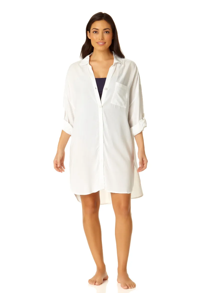 Anne Cole - Women's Button Down Shirt Swimsuit Cover Up sold by Anne Cole product image thumbnail 3