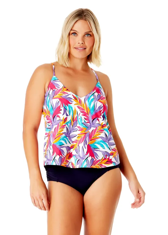 Women's Dance Floor Palm Easy Triangle Tankini Swim Top sold by Anne Cole