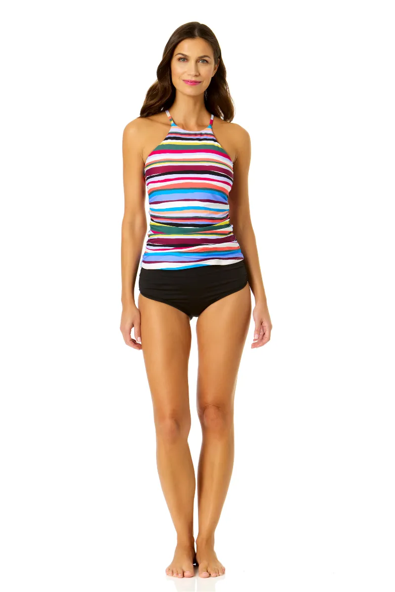 Women's Easy Breezy Stripe High Neck Tankini Top sold by Anne Cole product image thumbnail 4