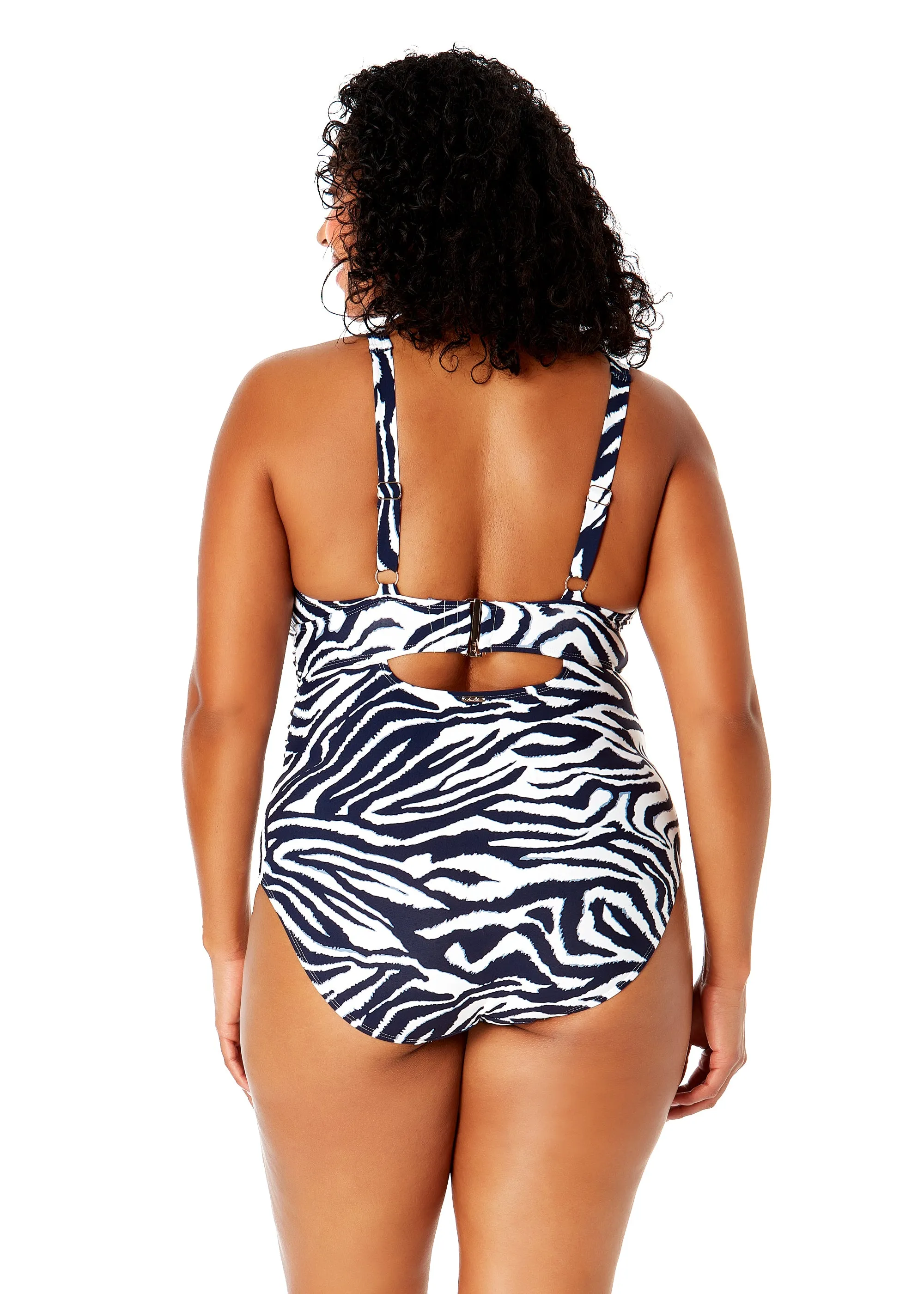 Women's Plus Size Zebra Shadow Soft Band Shirred One Piece Swimsuit sold by Anne Cole product image thumbnail 2