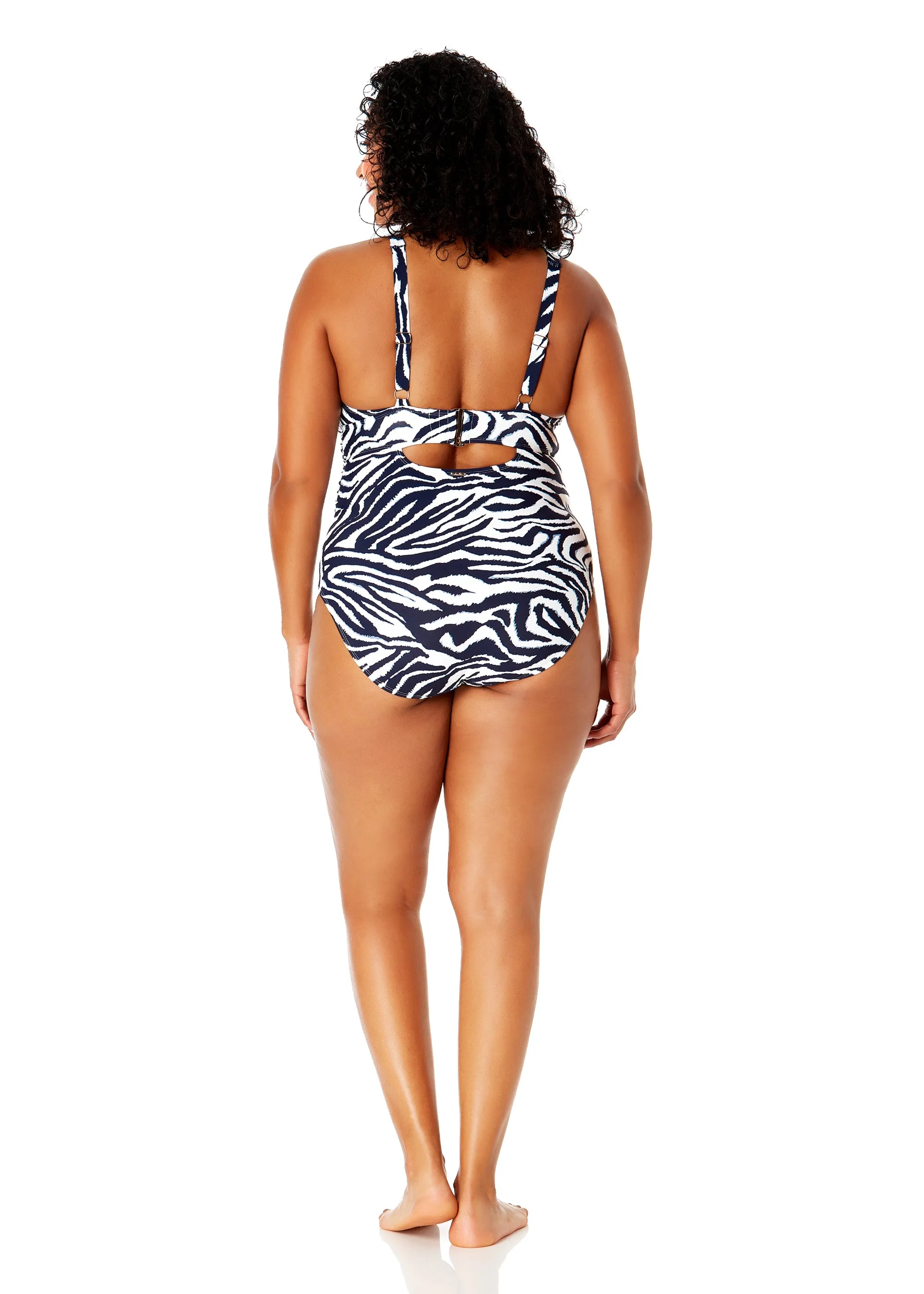 Women's Plus Size Zebra Shadow Soft Band Shirred One Piece Swimsuit sold by Anne Cole product image thumbnail 4