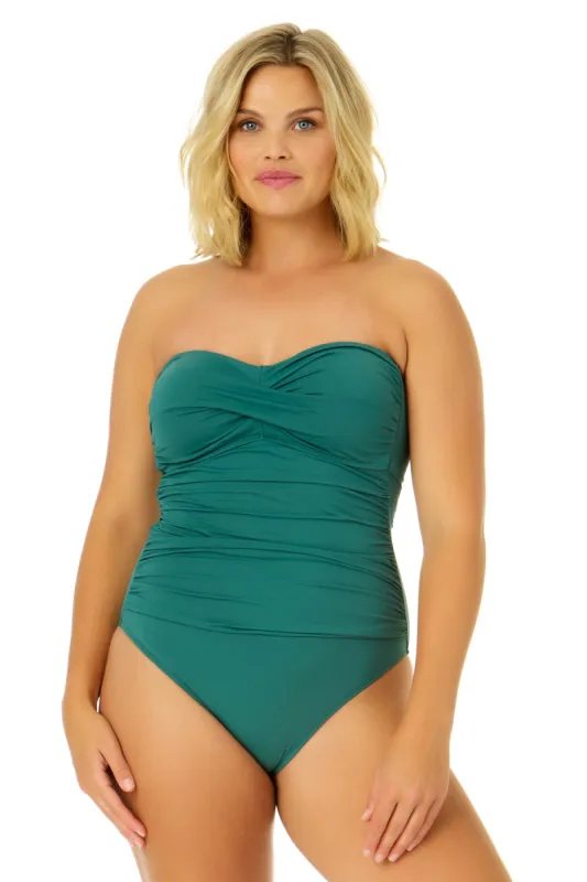 Women's Live In Color Twist Front Shirred One Piece Swimsuit sold by Anne Cole