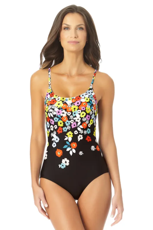 Anne Cole - Lace Up Classic Maillot One Piece Swimsuit made by Anne Cole