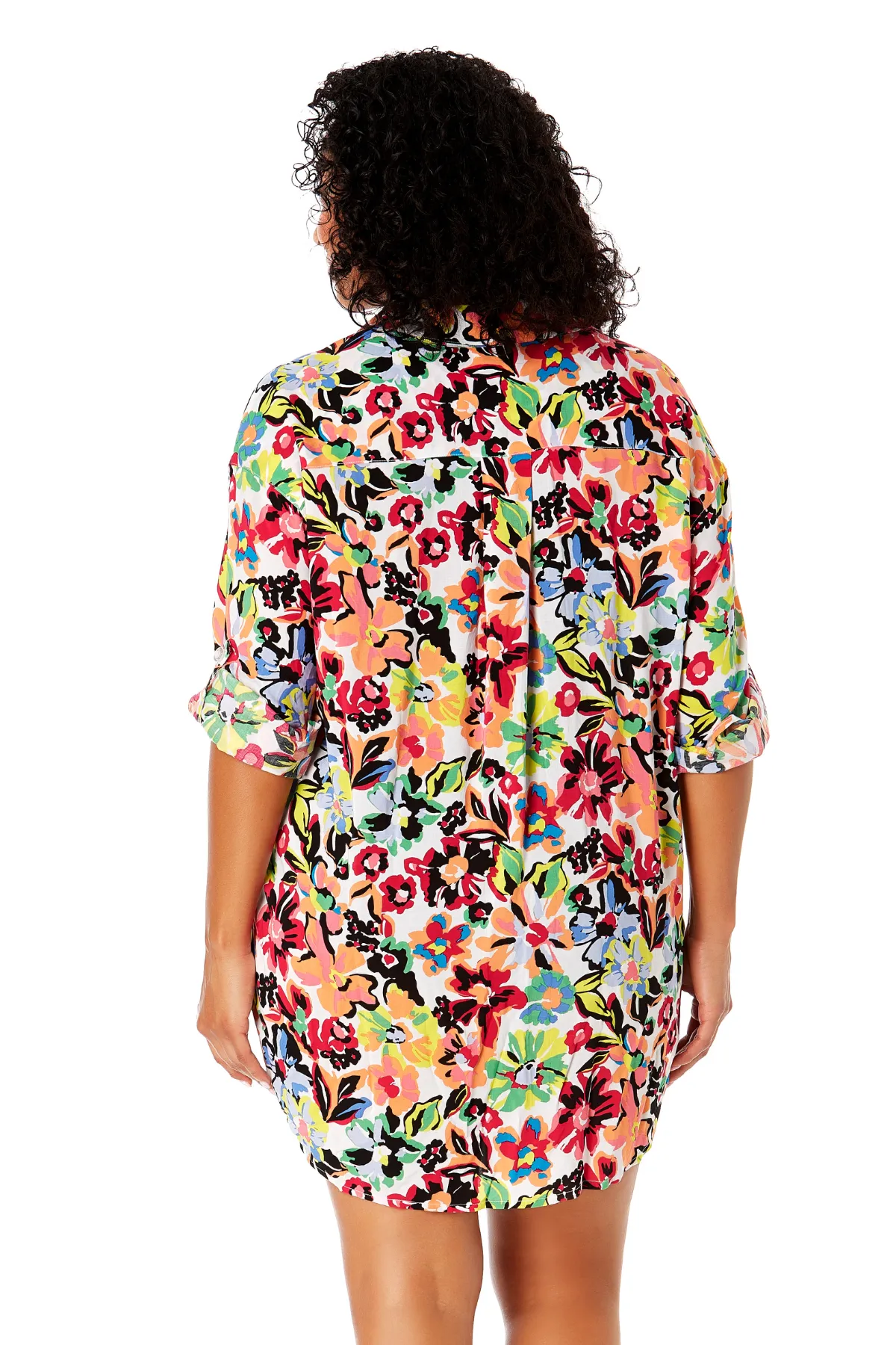Women's Plus Size Sun Blossom Button Down Shirt Swimsuit Cover Up sold by Anne Cole product image thumbnail 2