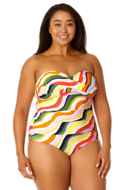 Anne Cole Plus - Women's Twist Front Shirred One Piece Swimsuit sold by Anne Cole