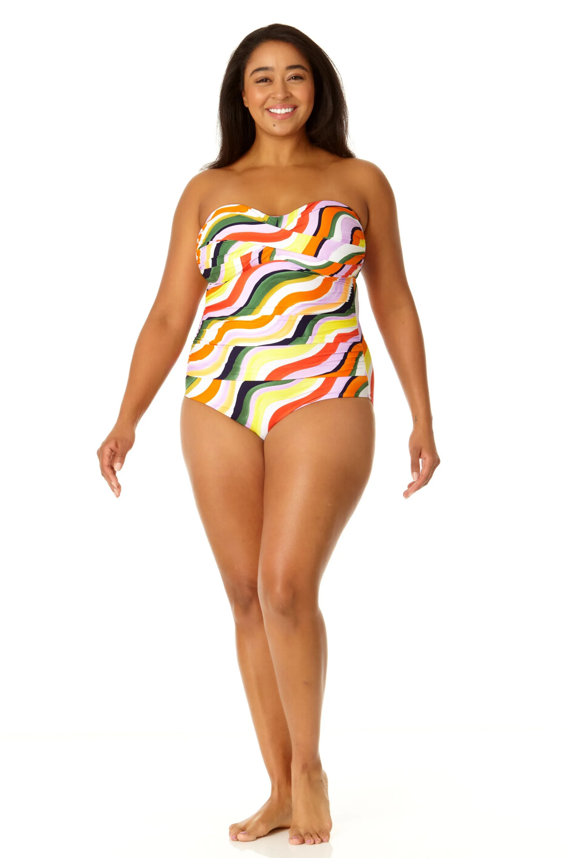 Anne Cole Plus - Women's Twist Front Shirred One Piece Swimsuit sold by Anne Cole product image thumbnail 4