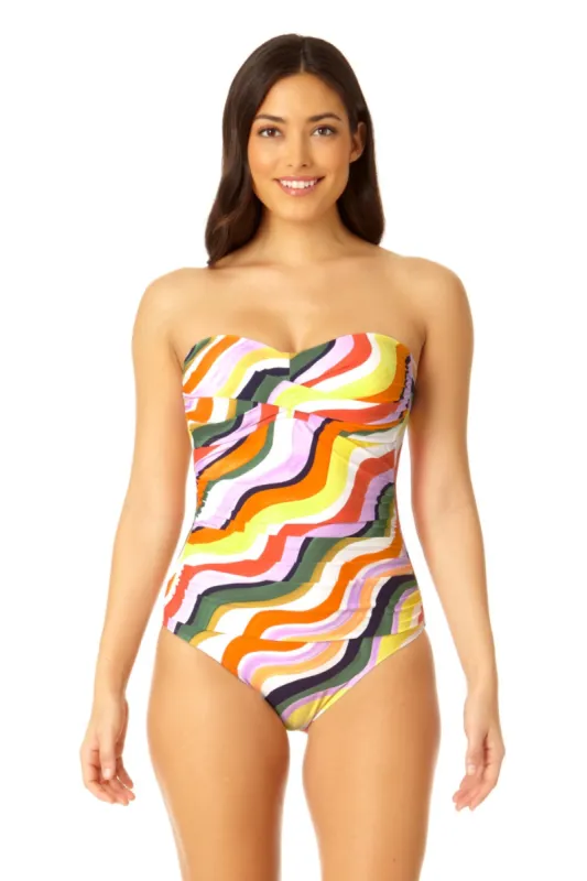 Anne Cole - Women's Twist Front Shirred One Piece Swimsuit sold by Anne Cole
