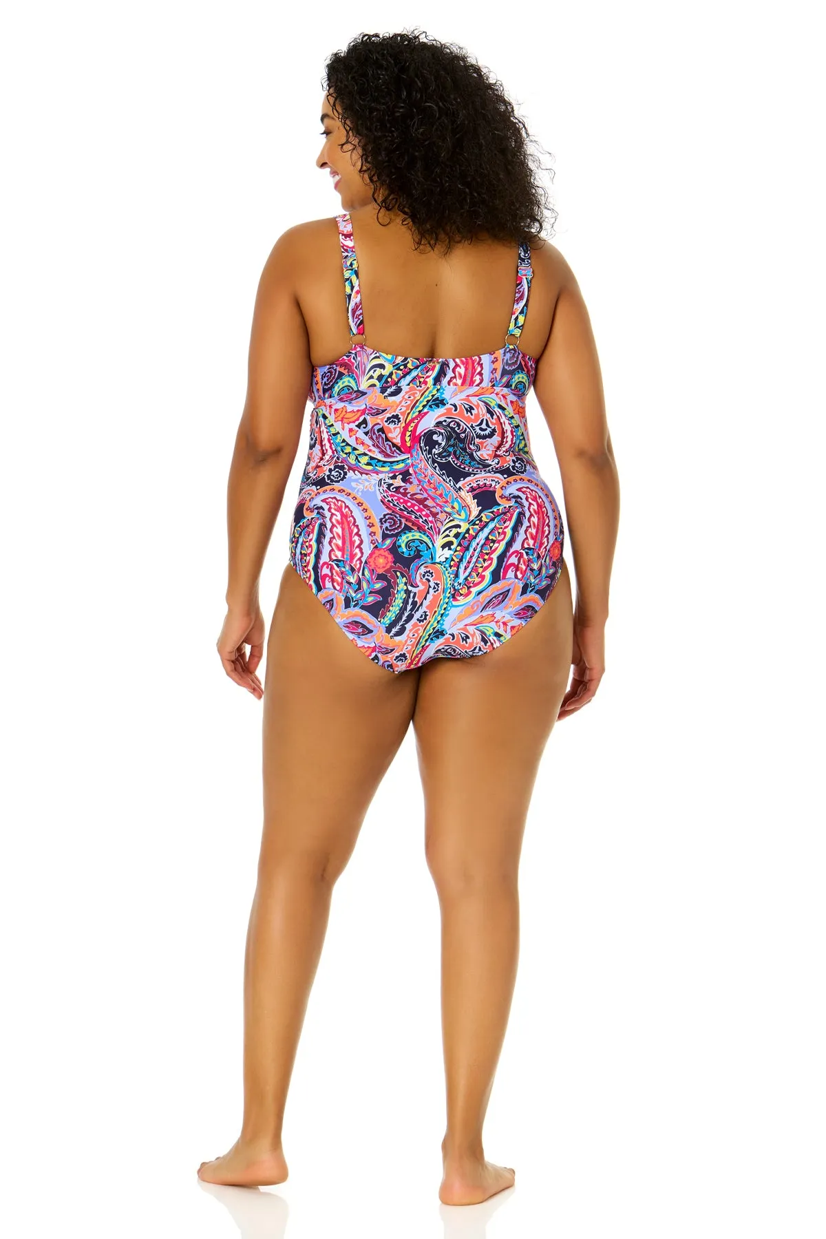 Women's Plus Size Paisley Parade V-Wire One Piece Swimsuit sold by Anne Cole product image thumbnail 5