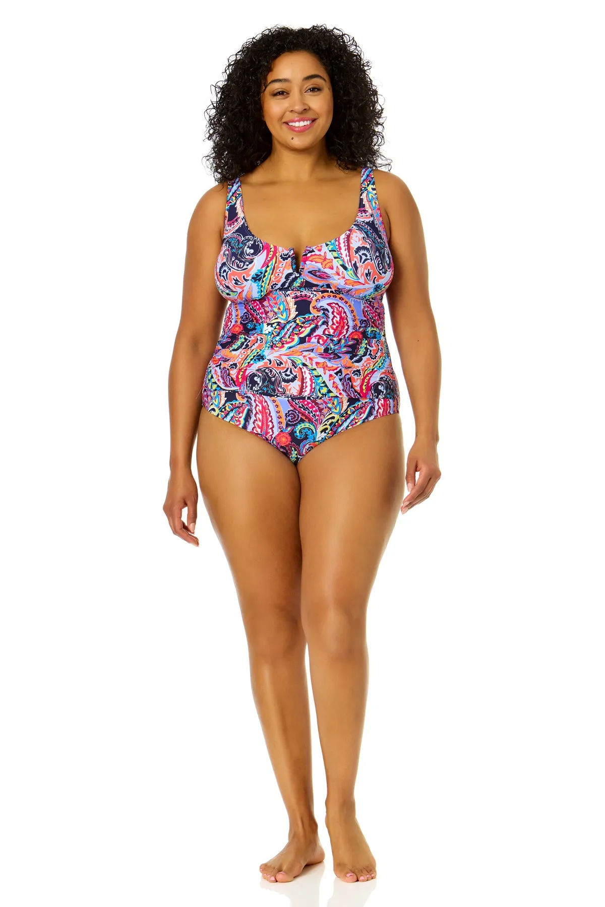 Women's Plus Size Paisley Parade V-Wire One Piece Swimsuit sold by Anne Cole product image thumbnail 4