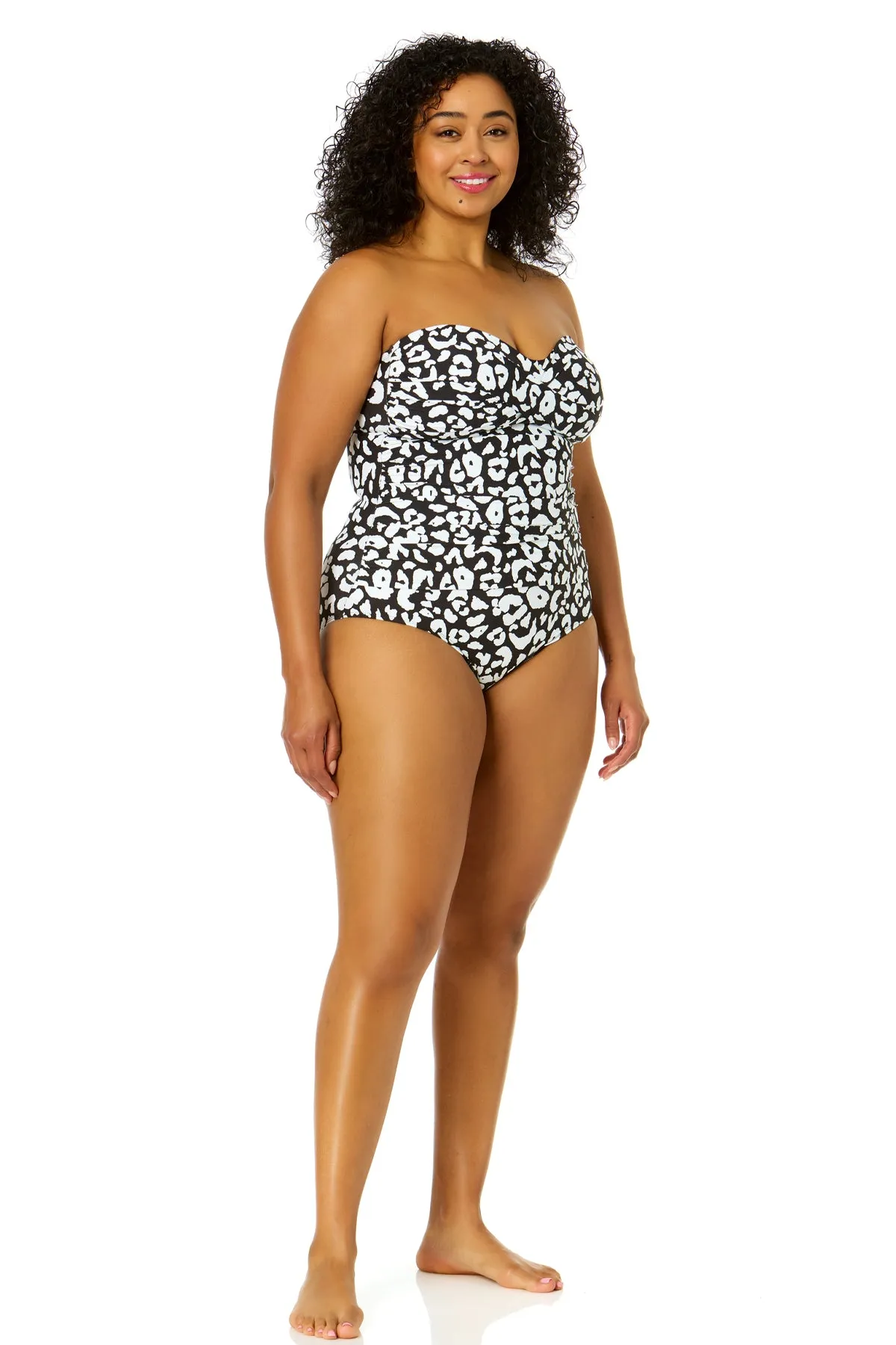 Women's Plus Size Wild Cat Twist Front Shirred One Piece Swimsuit sold by Anne Cole product image thumbnail 3