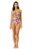 Women's Sun Blossom Retro Twist Front Shirred One Piece Swimsuit sold by Anne Cole