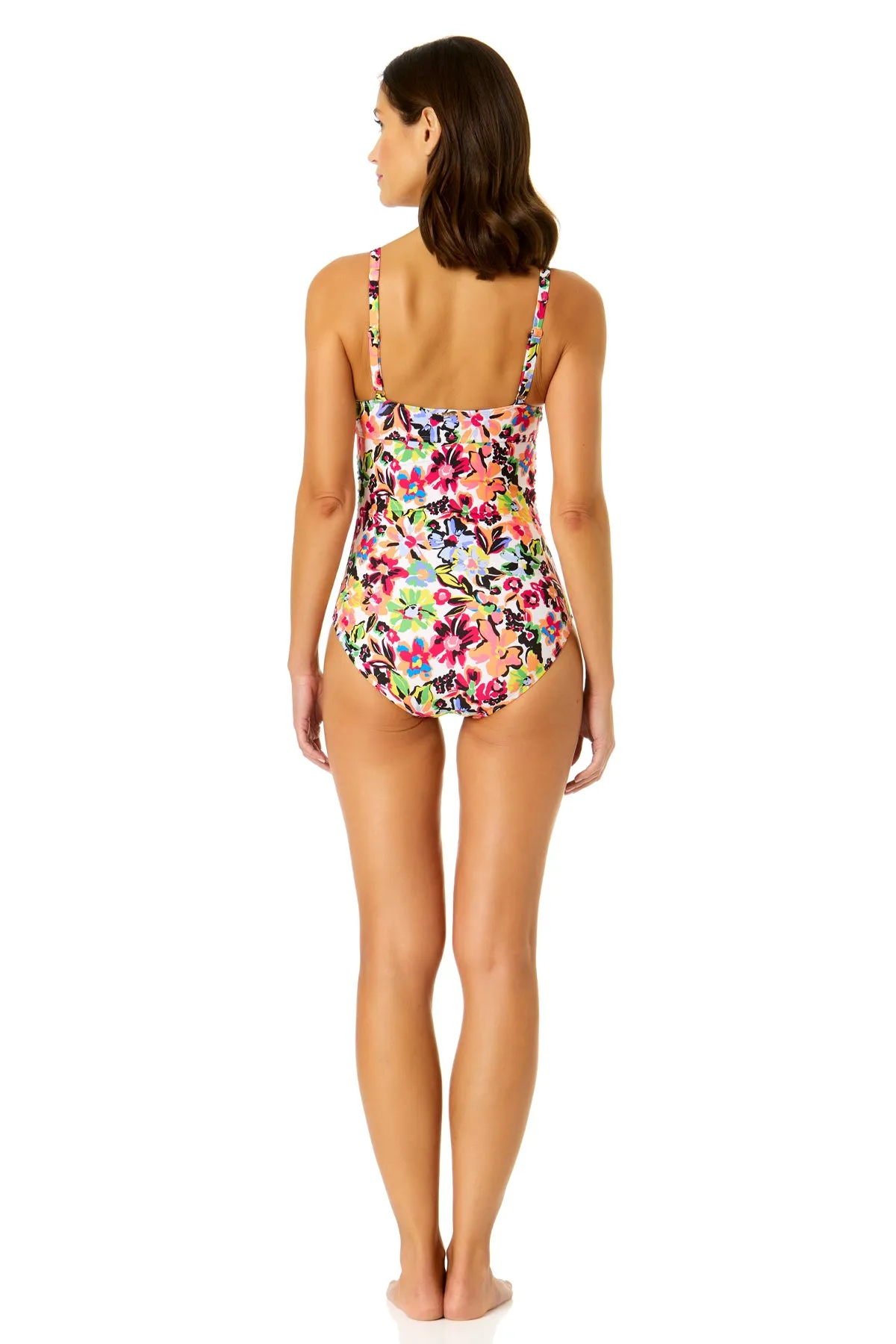 Women's Sun Blossom Retro Twist Front Shirred One Piece Swimsuit sold by Anne Cole product image thumbnail 4
