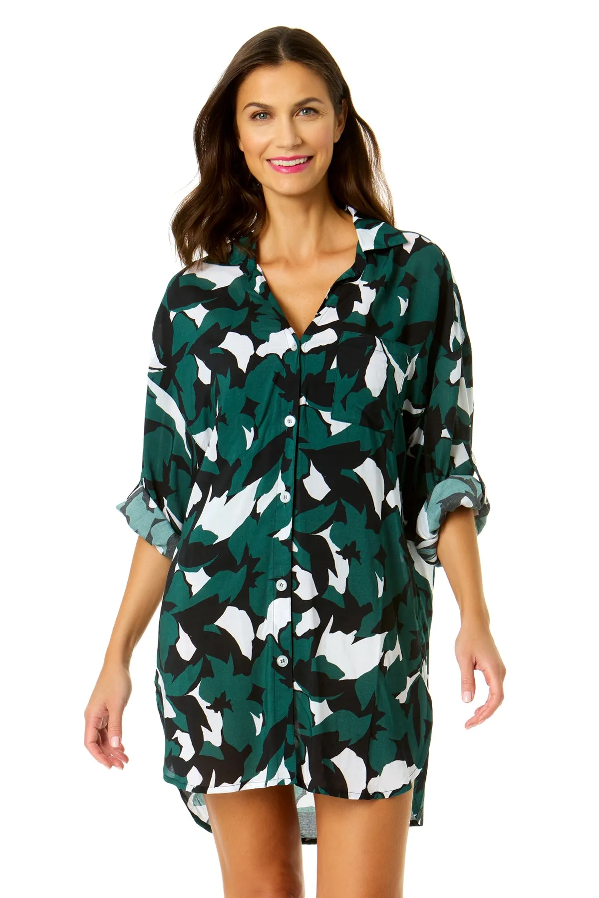 Women's Desert Bloom Button Down Shirt Swimsuit Cover Up sold by Anne Cole