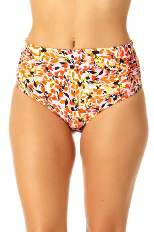 Anne Cole - Women's Fold Over High Waist Shirred Bikini Swim Bottoms made by Anne Cole