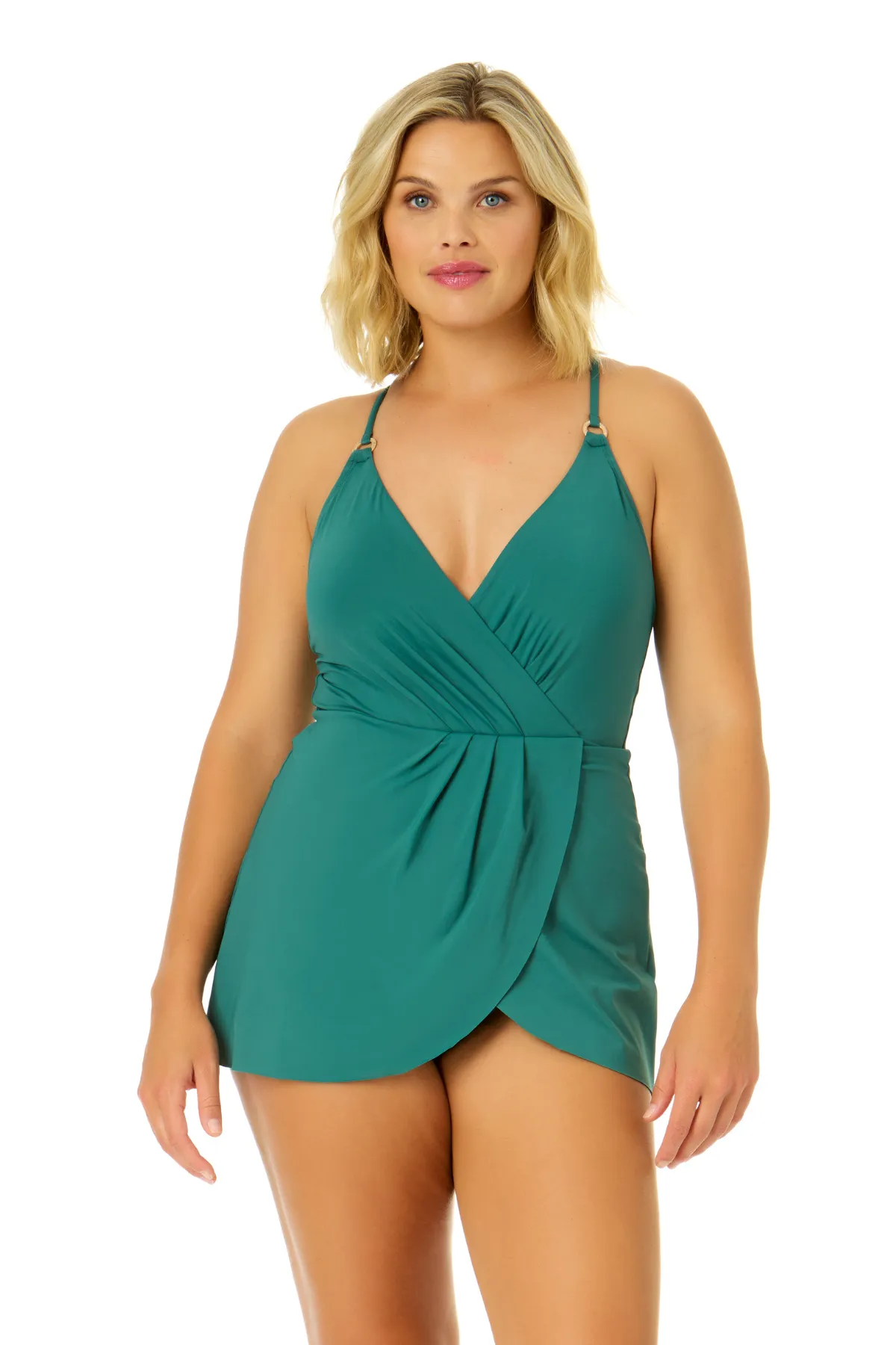 Women's Live In Color Swim Dress With Skirted Bottom sold by Anne Cole